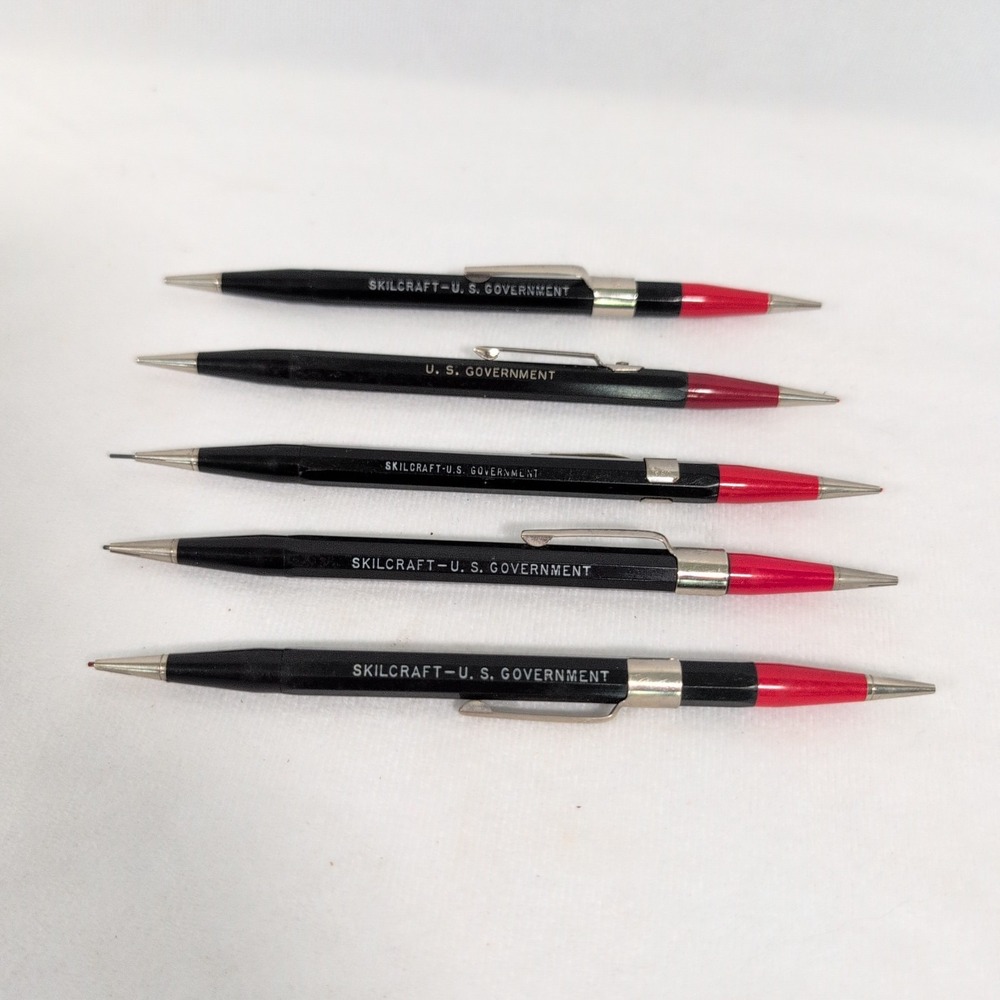 Vintage Skilcraft  US Government Twinpoint Mechincal Pencils (5) Red/Blue Red/Bk